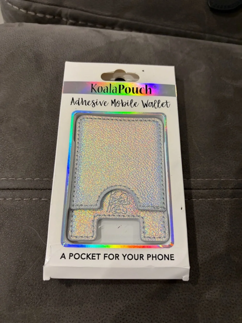 Holographic Adhesive Mobile Wallet - Silver
